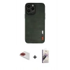 MARSİLYAN™- iPhone 13 Pro Max Kılıf Doruk Asil Koleksiyonu - Siyah Bilvis 3D Mat Cam Ekran Koruyucu + Pers Alüminyum Kamera Lens - KI