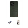 MARSİLYAN™- iPhone 13 Pro Max Kılıf Doruk Asil Koleksiyonu - Siyah Bilvis 3D Mat Cam Ekran Koruyucu + Renkli Kamera Lens Koruma Cam - TU