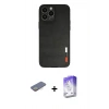 MARSİLYAN™- iPhone 13 Pro Max Kılıf Doruk Asil Koleksiyonu - Siyah Bilvis 5in1 3D Magic Cam Ekran Koruyucu + Renkli Kamera Lens Koruma Cam - SI