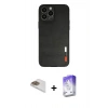 MARSİLYAN™- iPhone 13 Pro Max Kılıf Doruk Asil Koleksiyonu - Siyah Bilvis 5in1 3D Magic Cam Ekran Koruyucu + Pers Alüminyum Kamera Lens - GD