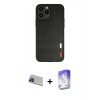MARSİLYAN™- iPhone 13 Pro Max Kılıf Doruk Asil Koleksiyonu - Siyah Bilvis 5in1 3D Magic Cam Ekran Koruyucu + Rainbow Kamera Lens Koruma Cam - MI