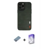 MARSİLYAN™- iPhone 13 Pro Max Kılıf Doruk Asil Koleksiyonu - Siyah Bilvis 5in1 3D Magic Cam Ekran Koruyucu + Shine Kamera Lens Koruma Cam - GI