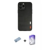 MARSİLYAN™- iPhone 13 Pro Max Kılıf Doruk Asil Koleksiyonu - Siyah Bilvis 5in1 3D Magic Cam Ekran Koruyucu + Shine Kamera Lens Koruma Cam - MI