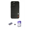 MARSİLYAN™- iPhone 13 Pro Max Kılıf Doruk Asil Koleksiyonu - Siyah Bilvis 5in1 3D Magic Cam Ekran Koruyucu + Renkli Kamera Lens Koruma Cam - TU