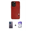 MARSİLYAN™- iPhone 13 Pro Max Kılıf Doruk Asil Koleksiyonu - Siyah Bilvis 5in1 3D Magic Cam Ekran Koruyucu + Neon Fosforlu Kamera Lens - MI