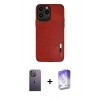 MARSİLYAN™- iPhone 13 Pro Max Kılıf Doruk Asil Koleksiyonu - Siyah Bilvis 5in1 3D Magic Cam Ekran Koruyucu + Beyaz Neon Fosforlu Kamera Lens