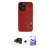 MARSİLYAN™- iPhone 13 Pro Max Kılıf Doruk Asil Koleksiyonu - Siyah Bilvis 5in1 5D Magic Hayalet Cam Ekran Koruyucu + Raze Metal Kamera Lens - GD