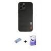 MARSİLYAN™- iPhone 13 Pro Max Kılıf Doruk Asil Koleksiyonu - Siyah Bilvis 5in1 5D Magic Hayalet Cam Ekran Koruyucu + Shine Kamera Lens Koruma Cam - MI