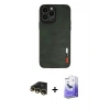 MARSİLYAN™- iPhone 13 Pro Max Kılıf Doruk Asil Koleksiyonu - Siyah Bilvis 5in1 5D Magic Hayalet Cam Ekran Koruyucu + Raze Metal Kamera Lens - GD