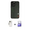 MARSİLYAN™- iPhone 13 Pro Max Kılıf Doruk Asil Koleksiyonu - Siyah Bilvis 5in1 5D Magic Hayalet Cam Ekran Koruyucu + Shine Kamera Lens - GD