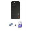 MARSİLYAN™- iPhone 13 Pro Max Kılıf Doruk Asil Koleksiyonu - Siyah Bilvis 5in1 5D Magic Hayalet Cam Ekran Koruyucu + Pembe Shine Kamera Lens Koruma Cam
