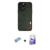 MARSİLYAN™- iPhone 13 Pro Max Kılıf Doruk Asil Koleksiyonu - Siyah Bilvis 5in1 5D Magic Hayalet Cam Ekran Koruyucu + Shine Kamera Lens Koruma Cam - MI
