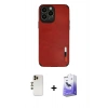 MARSİLYAN™- iPhone 13 Pro Max Kılıf Doruk Asil Koleksiyonu - Siyah Bilvis 5in1 5D Magic Hayalet Cam Ekran Koruyucu + Shine Kamera Lens - GD