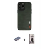 MARSİLYAN™- iPhone 13 Pro Max Kılıf Doruk Asil Koleksiyonu - Siyah Bilvis Hayalet Cam Ekran Koruyucu + Renkli Kamera Lens Koruma Cam - PE