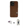 MARSİLYAN™- iPhone 13 Pro Max Kılıf Doruk Asil Koleksiyonu - Siyah Bilvis Hayalet Cam Ekran Koruyucu + Pers Alüminyum Kamera Lens - GI