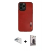 MARSİLYAN™- iPhone 13 Pro Max Kılıf Doruk Asil Koleksiyonu - Siyah Bilvis Hayalet Cam Ekran Koruyucu + Pers Alüminyum Kamera Lens - SABE