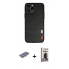 MARSİLYAN™- iPhone 13 Pro Max Kılıf Doruk Asil Koleksiyonu - Siyah Bilvis Hayalet Cam Ekran Koruyucu + Renkli Kamera Lens Koruma Cam - TU