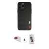 MARSİLYAN™- iPhone 13 Pro Max Kılıf Doruk Asil Koleksiyonu - Siyah Joko 5D Cam + Pers Alüminyum Kamera Lens - KI