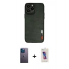 MARSİLYAN™- iPhone 13 Pro Max Kılıf Doruk Asil Koleksiyonu - Siyah Joko 5D Cam + Neon Fosforlu Kamera Lens - MI