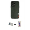 MARSİLYAN™- iPhone 13 Pro Max Kılıf Doruk Asil Koleksiyonu - Siyah Joko 5D Cam + Rainbow Kamera Lens Koruma Cam - MI