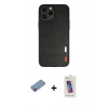 MARSİLYAN™- iPhone 13 Pro Max Kılıf Doruk Asil Koleksiyonu - Siyah Joko 5D Cam + Shine Kamera Lens Koruma Cam - PE