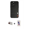 MARSİLYAN™- iPhone 13 Pro Max Kılıf Doruk Asil Koleksiyonu - Siyah Joko 5D Cam + Rainbow Kamera Lens Koruma Cam - KI