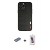 MARSİLYAN™- iPhone 13 Pro Max Kılıf Doruk Asil Koleksiyonu - Siyah Joko 5D Cam + Renkli Kamera Lens Koruma Cam - YL