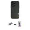 MARSİLYAN™- iPhone 13 Pro Max Kılıf Doruk Asil Koleksiyonu - Siyah Joko 5D Cam + Renkli Kamera Lens Koruma Cam - YL