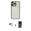 MARSİLYAN™- iPhone 13 Pro Max Kılıf Doruk Doku Prime - Şeffaf 360 Full Body Arka Koruyucu + Pers Alüminyum Kamera Lens - LT