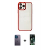 MARSİLYAN™- iPhone 13 Pro Max Kılıf Doruk Doku Prime - Şeffaf 360 Full Body Arka Koruyucu + Neon Fosforlu Kamera Lens - MI