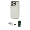 MARSİLYAN™- iPhone 13 Pro Max Kılıf Doruk Doku Prime - Şeffaf 360 Full Body Arka Koruyucu + Pers Alüminyum Kamera Lens - SABE