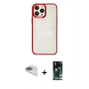 MARSİLYAN™- iPhone 13 Pro Max Kılıf Doruk Doku Prime - Şeffaf 360 Full Body Arka Koruyucu + Pers Alüminyum Kamera Lens - GD