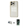 MARSİLYAN™- iPhone 13 Pro Max Kılıf Doruk Doku Prime - Şeffaf 360 Full Body Arka Koruyucu + Rainbow Kamera Lens Koruma Cam - MI