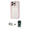 MARSİLYAN™- iPhone 13 Pro Max Kılıf Doruk Doku Prime - Şeffaf 360 Full Body Arka Koruyucu + Rainbow Kamera Lens Koruma Cam - REGD
