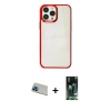 MARSİLYAN™- iPhone 13 Pro Max Kılıf Doruk Doku Prime - Şeffaf 360 Full Body Arka Koruyucu + Rainbow Kamera Lens Koruma Cam - MI