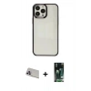 MARSİLYAN™- iPhone 13 Pro Max Kılıf Doruk Doku Prime - Şeffaf 360 Full Body Arka Koruyucu + Rainbow Kamera Lens Koruma Cam - MR