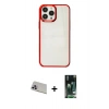 MARSİLYAN™- iPhone 13 Pro Max Kılıf Doruk Doku Prime - Şeffaf 360 Full Body Arka Koruyucu + Rainbow Kamera Lens Koruma Cam - MR