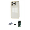 MARSİLYAN™- iPhone 13 Pro Max Kılıf Doruk Doku Prime - Şeffaf 360 Full Body Arka Koruyucu + Renkli Kamera Lens Koruma Cam - SI