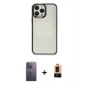 MARSİLYAN™- iPhone 13 Pro Max Kılıf Doruk Doku Prime - Şeffaf Maxco Cam Ekran Koruyucu + Neon Fosforlu Kamera Lens - BZ