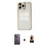 MARSİLYAN™- iPhone 13 Pro Max Kılıf Doruk Doku Prime - Şeffaf Maxco Cam Ekran Koruyucu + Neon Fosforlu Kamera Lens - BZ
