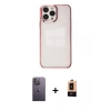 MARSİLYAN™- iPhone 13 Pro Max Kılıf Doruk Doku Prime - Şeffaf Maxco Cam Ekran Koruyucu + Neon Fosforlu Kamera Lens - BZ