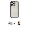 MARSİLYAN™- iPhone 13 Pro Max Kılıf Doruk Doku Prime - Şeffaf Maxco Cam Ekran Koruyucu + Rainbow Kamera Lens Koruma Cam - BZ