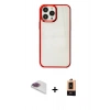 MARSİLYAN™- iPhone 13 Pro Max Kılıf Doruk Doku Prime - Şeffaf Maxco Cam Ekran Koruyucu + Pers Alüminyum Kamera Lens - GI