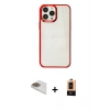 MARSİLYAN™- iPhone 13 Pro Max Kılıf Doruk Doku Prime - Şeffaf Maxco Cam Ekran Koruyucu + Pers Alüminyum Kamera Lens - GD