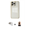 MARSİLYAN™- iPhone 13 Pro Max Kılıf Doruk Doku Prime - Şeffaf Maxco Cam Ekran Koruyucu + Pers Alüminyum Kamera Lens - GD
