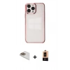 MARSİLYAN™- iPhone 13 Pro Max Kılıf Doruk Doku Prime - Şeffaf Maxco Cam Ekran Koruyucu + Pers Alüminyum Kamera Lens - GD