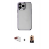 MARSİLYAN™- iPhone 13 Pro Max Kılıf Doruk Doku Prime - Şeffaf Maxco Cam Ekran Koruyucu + Pers Alüminyum Kamera Lens - KI