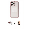 MARSİLYAN™- iPhone 13 Pro Max Kılıf Doruk Doku Prime - Şeffaf Maxco Cam Ekran Koruyucu + Pers Alüminyum Kamera Lens - KI
