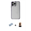 MARSİLYAN™- iPhone 13 Pro Max Kılıf Doruk Doku Prime - Şeffaf Maxco Cam Ekran Koruyucu + Shine Kamera Lens Koruma Cam - MI