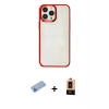 MARSİLYAN™- iPhone 13 Pro Max Kılıf Doruk Doku Prime - Şeffaf Maxco Cam Ekran Koruyucu + Shine Kamera Lens Koruma Cam - MI